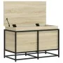 Caja de almacenaje con tapa madera roble Sonoma 80x40x51,5 cm by , Storage baskets - Ref: Foro24-848800, Price: 67,38 €, Disc...