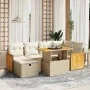 Set sofás de jardín 7 piezas y cojines ratán sintético beige by , Garden sets - Ref: Foro24-3276250, Price: 530,27 €, Discoun...