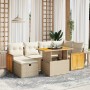 Set sofás de jardín 7 piezas y cojines ratán sintético beige von , Gartensets - Ref: Foro24-3276250, Preis: 480,13 €, Rabatt: %
