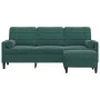 Sofá de 3 plazas con taburete de terciopelo verde oscuro 180 cm de , Sofás - Ref: Foro24-3278269, Precio: 363,21 €, Descuento: %