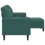Sofá de 3 plazas con taburete de terciopelo verde oscuro 180 cm de , Sofás - Ref: Foro24-3278269, Precio: 363,21 €, Descuento: %