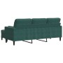 Sofá de 3 plazas con taburete de terciopelo verde oscuro 180 cm by , Sofas - Ref: Foro24-3278269, Price: 370,14 €, Discount: %