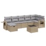 Juego de sofás jardín con cojines beige mezcla 8 pzas ratán PE by , Garden sets - Ref: Foro24-3263825, Price: 494,54 €, Disco...
