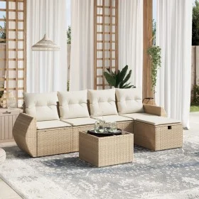 Juego de sofás jardín con cojines 6 pzas ratán sintético beige by , Garden sets - Ref: Foro24-3264094, Price: 445,04 €, Disco...