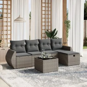 Set de muebles de jardín 6 pzas y cojines ratán sintético gris by , Garden sets - Ref: Foro24-3264096, Price: 369,50 €, Disco...