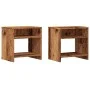 Mesitas de noche 2 uds madera ingeniería envejecida 40x30x40 cm de , Mesitas de noche - Ref: Foro24-855763, Precio: 41,61 €, ...
