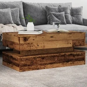Mesa de centro con luces LED madera envejecida 90x50x40 cm by , Coffee table - Ref: Foro24-857718, Price: 105,39 €, Discount: %
