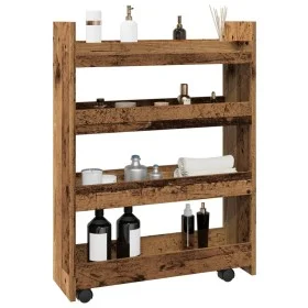 Carro de almacenaje estrecho 4 niveles madera envejecida by , Kitchen and dining carts - Ref: Foro24-855266, Price: 62,75 €, ...