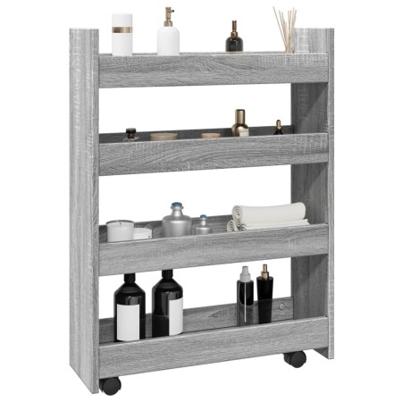 Carro de almacenaje estrecho 4 niveles madera gris Sonoma von , Küchen- und Speisewagen - Ref: Foro24-855264, Preis: 53,26 €,...