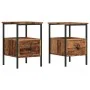 Mesitas de noche 2 uds madera ingeniería envejecida 34x36x50 cm by , Nightstands - Ref: Foro24-857263, Price: 76,36 €, Discou...