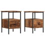 Mesitas de noche 2 uds madera ingeniería envejecida 34x36x50 cm by , Nightstands - Ref: Foro24-857263, Price: 77,69 €, Discou...