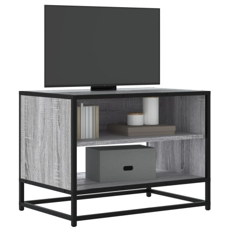 Mueble TV madera ingeniería y metal roble ahumado 61x40x46 cm by , TV Furniture - Ref: Foro24-848882, Price: 44,95 €, Discoun...