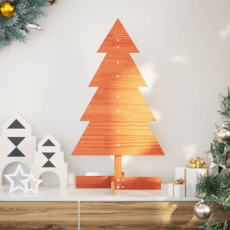 Árbol de Navidad de adorno madera maciza pino marrón cera 80 cm de , Arboles de navidad - Ref: Foro24-858185, Precio: 18,61 €...