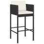 Set de bar de jardín 5 pzas y cojines ratán sintético negro de vidaXL, Conjuntos de jardín - Ref: Foro24-3094790, Precio: 397...
