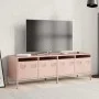 Mueble para TV acero laminado en frío rosa 135x39x43,5 cm by , TV Furniture - Ref: Foro24-851305, Price: 114,47 €, Discount: %