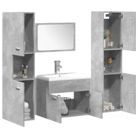 Juego muebles de baño 4 pzas madera contrachapada gris hormigón de , Muebles de baño - Ref: Foro24-3324886, Precio: 260,07 €,...