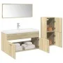 4-piece bathroom furniture set in Sonoma oak plywood by , Bathroom furniture - Ref: Foro24-3325009, Price: 266,61 €, Discount: %