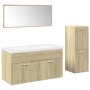 Juego de muebles de baño 4 pzas contrachapada roble Sonoma de , Muebles de baño - Ref: Foro24-3325009, Precio: 289,53 €