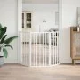 Folding dog gate with 3 panels, made of white poplar wood, 150cm. by , Dog kennels and fences - Ref: Foro24-352182, Price: 63...