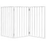 Folding dog gate with 3 panels, made of white poplar wood, 150cm. by , Dog kennels and fences - Ref: Foro24-352182, Price: 63...