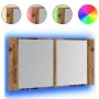 Armario con espejo LED madera ingeniería envejecida 90x12x45 cm de , Tocadores de baño - Ref: Foro24-856284, Precio: 69,84 €,...