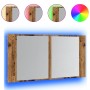 Engineered wood aged mirror LED cabinet 90x12x45 cm by , bathroom vanities - Ref: Foro24-856284, Price: 71,00 €, Discount: %