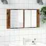 Armario con espejo LED madera ingeniería envejecida 90x12x45 cm de , Tocadores de baño - Ref: Foro24-856284, Precio: 69,84 €,...