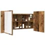 Armario con espejo LED madera ingeniería envejecida 90x12x45 cm de , Tocadores de baño - Ref: Foro24-856284, Precio: 69,84 €,...