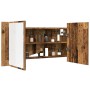 Armario con espejo LED madera ingeniería envejecida 90x12x45 cm de , Tocadores de baño - Ref: Foro24-856284, Precio: 73,56 €