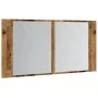 Armario con espejo LED madera ingeniería envejecida 90x12x45 cm de , Tocadores de baño - Ref: Foro24-856284, Precio: 69,84 €,...