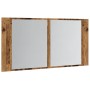 Engineered wood aged mirror LED cabinet 90x12x45 cm by , bathroom vanities - Ref: Foro24-856284, Price: 71,00 €, Discount: %
