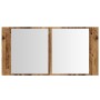 Engineered wood aged mirror LED cabinet 90x12x45 cm by , bathroom vanities - Ref: Foro24-856284, Price: 71,00 €, Discount: %