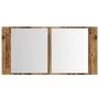 Engineered wood aged mirror LED cabinet 90x12x45 cm by , bathroom vanities - Ref: Foro24-856284, Price: 69,74 €, Discount: %