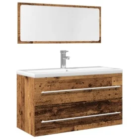Zweiteiliges Badezimmermöbelset aus gealtertem Holzwerkstoff. von , Badezimmermöbel - Ref: Foro24-856388, Preis: 97,04 €, Rab...