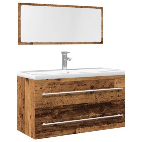 Zweiteiliges Badezimmermöbelset aus gealtertem Holzwerkstoff. von , Badezimmermöbel - Ref: Foro24-856388, Preis: 98,52 €, Rab...