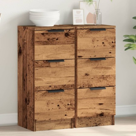 2 units of aged engineered wood display cabinets 30x30x70cm by , Sideboards - Ref: Foro24-856956, Price: 98,63 €, Discount: %