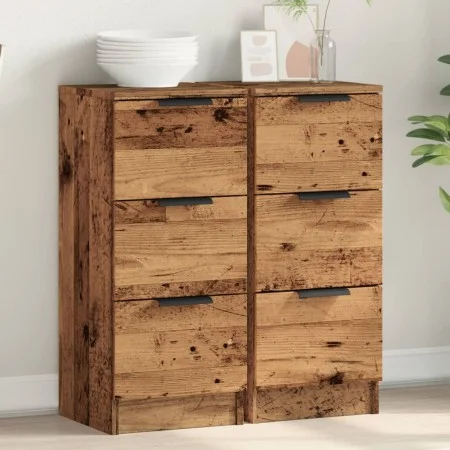 2 units of aged engineered wood display cabinets 30x30x70cm by , Sideboards - Ref: Foro24-856956, Price: 95,31 €, Discount: %