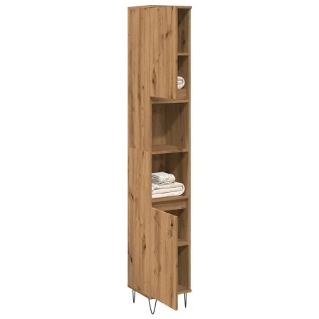Badezimmerschrank aus Eichen-Sperrholzhandwerk 30x30x190 cm von , Badezimmermöbel - Ref: Foro24-857200, Preis: 100,22 €, Raba...
