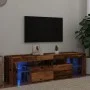 Mueble TV luces LED madera ingeniería envejecida 140x36,5x40 cm de , Muebles TV - Ref: Foro24-856303, Precio: 120,41 €, Descu...