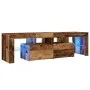 Mueble TV luces LED madera ingeniería envejecida 140x36,5x40 cm de , Muebles TV - Ref: Foro24-856303, Precio: 120,41 €, Descu...