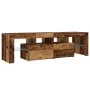 Mueble TV luces LED madera ingeniería envejecida 140x36,5x40 cm de , Muebles TV - Ref: Foro24-856303, Precio: 120,41 €, Descu...