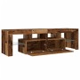 TV stand with LED lights, aged engineered wood, 140x36.5x40 cm by , TV Furniture - Ref: Foro24-856303, Price: 122,33 €, Disco...