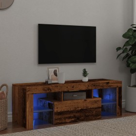 TV stand with LED lights, aged engineered wood, 120x36.5x40 cm by , TV Furniture - Ref: Foro24-856301, Price: 92,89 €, Discou...