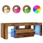 TV stand with LED lights, aged engineered wood, 120x36.5x40 cm by , TV Furniture - Ref: Foro24-856301, Price: 93,27 €, Discou...