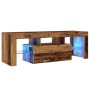 TV stand with LED lights, aged engineered wood, 120x36.5x40 cm by , TV Furniture - Ref: Foro24-856301, Price: 92,89 €, Discou...