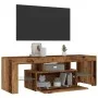 TV stand with LED lights, aged engineered wood, 120x36.5x40 cm by , TV Furniture - Ref: Foro24-856301, Price: 93,27 €, Discou...