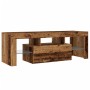 TV stand with LED lights, aged engineered wood, 120x36.5x40 cm by , TV Furniture - Ref: Foro24-856301, Price: 92,89 €, Discou...