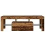 TV stand with LED lights, aged engineered wood, 120x36.5x40 cm by , TV Furniture - Ref: Foro24-856301, Price: 93,27 €, Discou...