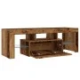TV stand with LED lights, aged engineered wood, 120x36.5x40 cm by , TV Furniture - Ref: Foro24-856301, Price: 93,27 €, Discou...