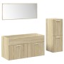 3-piece bathroom furniture set made of Sonoma oak plywood. by , Bathroom furniture - Ref: Foro24-3324997, Price: 107,85 €, Di...